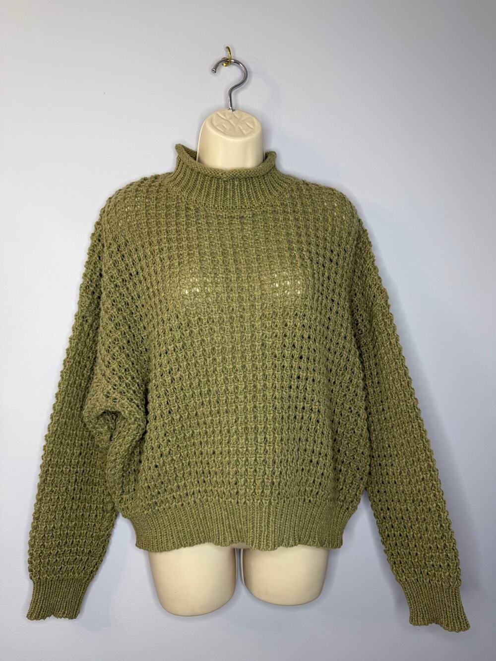 Baltic Born Syracuse Chunky Knit Sweater Relax Dusty Olive Sz M